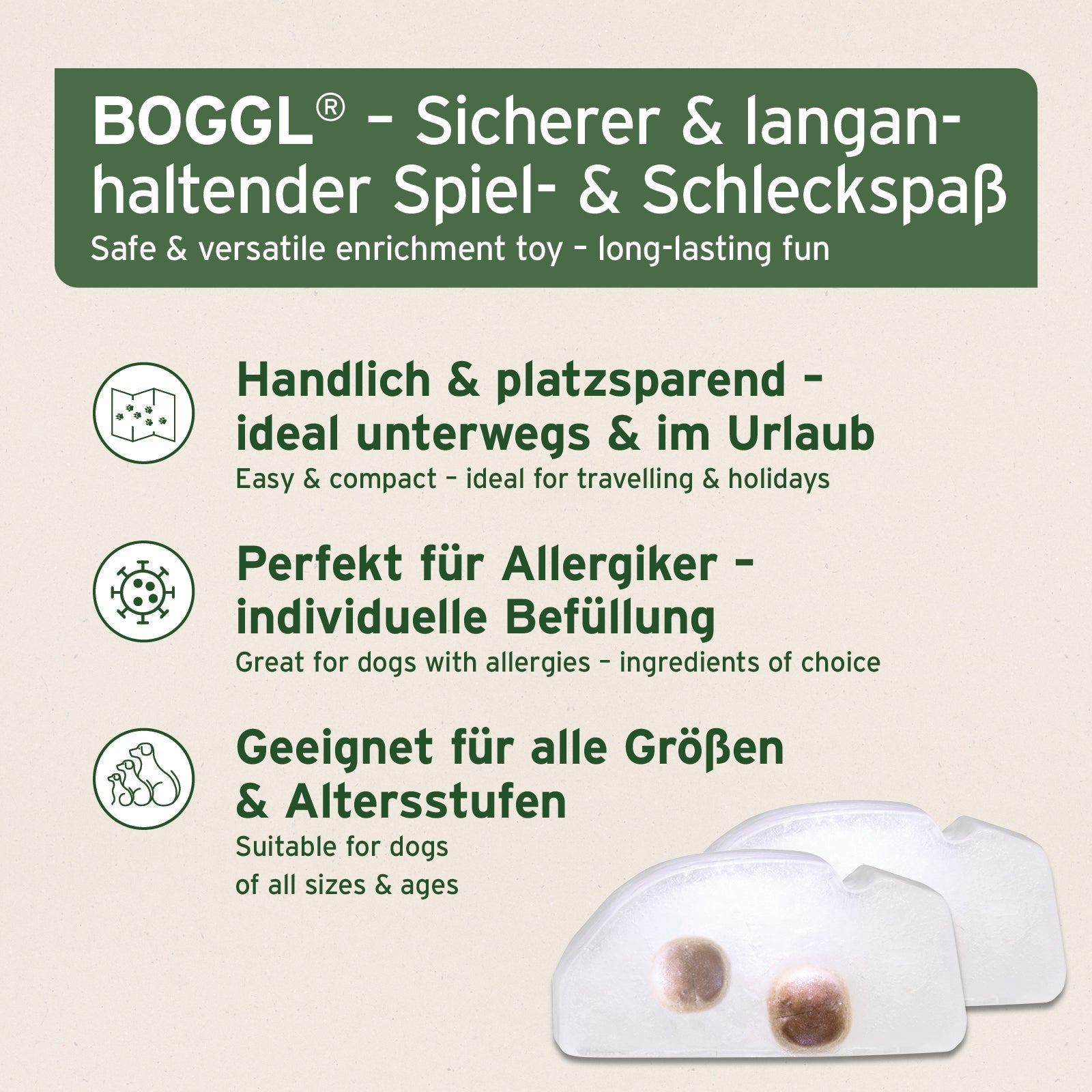 AniForte BOGGL® Bundle innovatives Schleckspielzeug für mentale Beschäftigung und Stressabbau bei Hunden