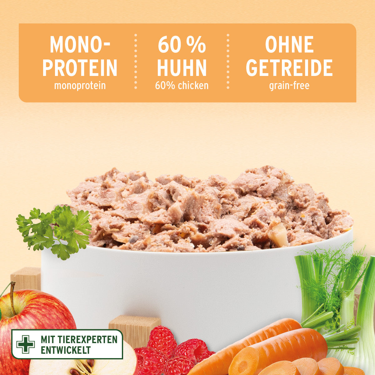 Wet food JuniorMenue – "Tender Chicken with Carrots"