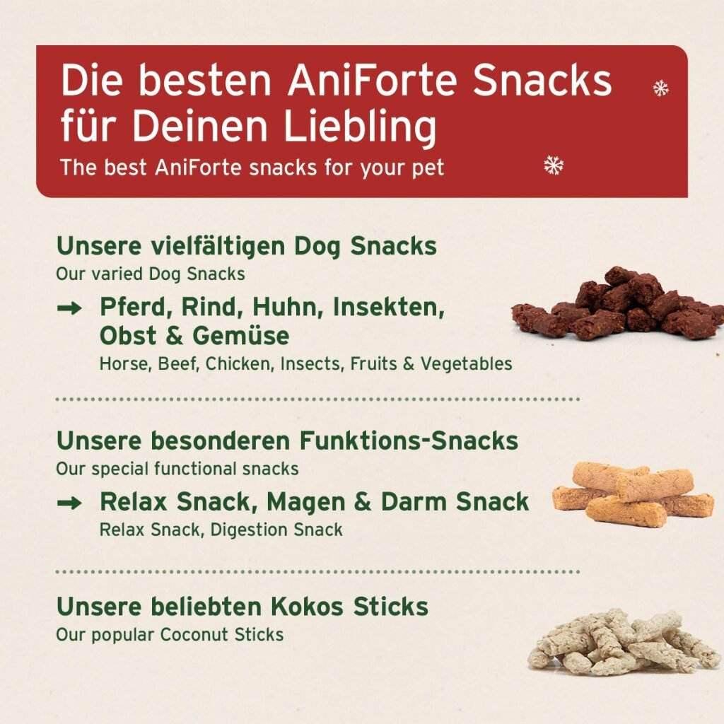 AniForte Adventskalender für Hunde mit natürlichen Snacks und funktionalen Leckerlis