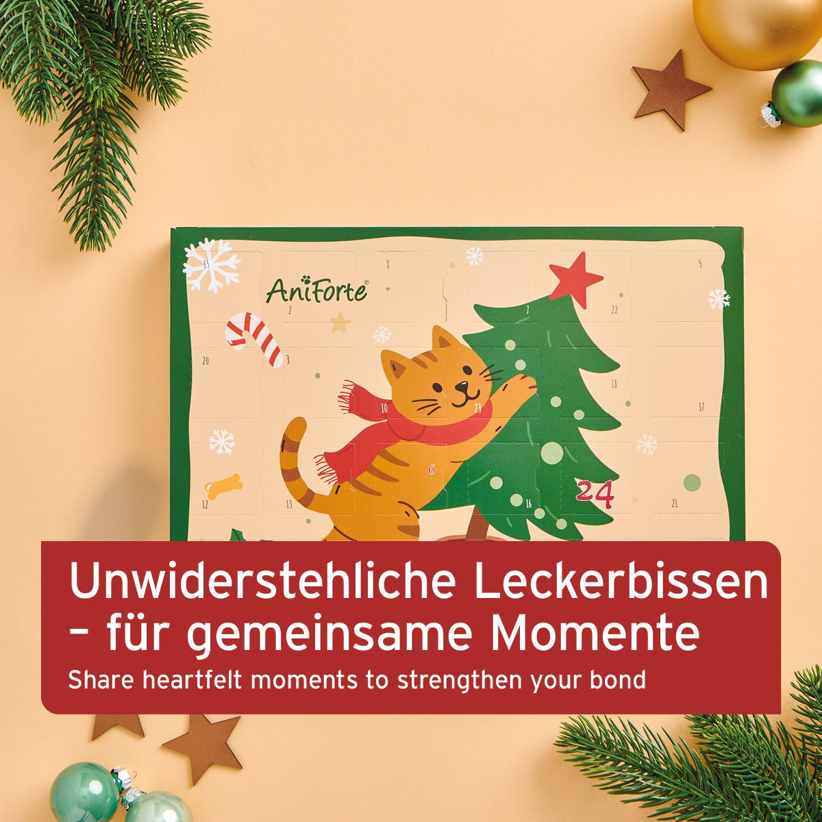 Adventskalender 2025 für Katzen mit 24 leckeren, natürlichen Katzensnacks für die Vorweihnachtszeit