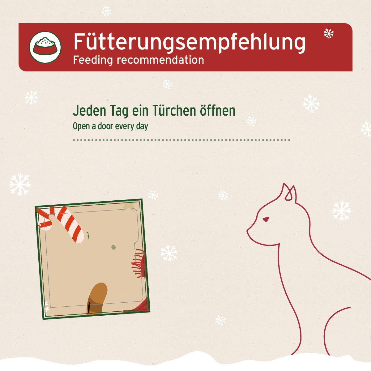 Adventskalender 2025 für Katzen mit täglichen Natur-Snacks und Fütterungsempfehlung