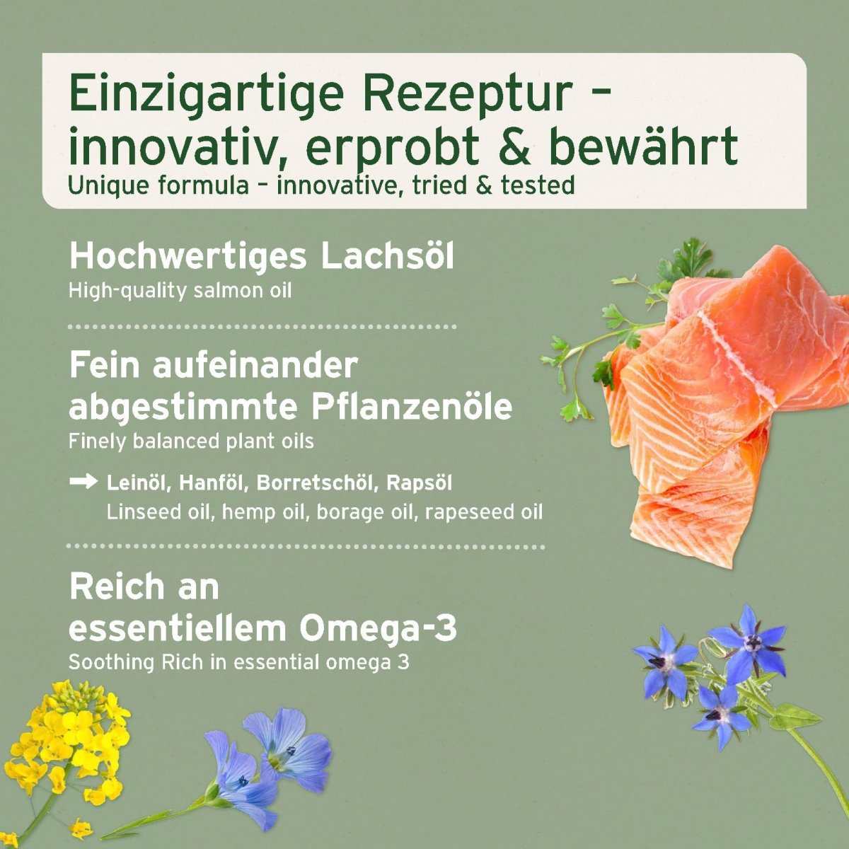 AniForte® plus Arthro Omega Öl für Hunde, unterstützt den Gelenkstoffwechsel, reich an Omega-3, Kombination aus Lachs- und Pflanzenölen, fördert Bewegungsfreude und Agilität.