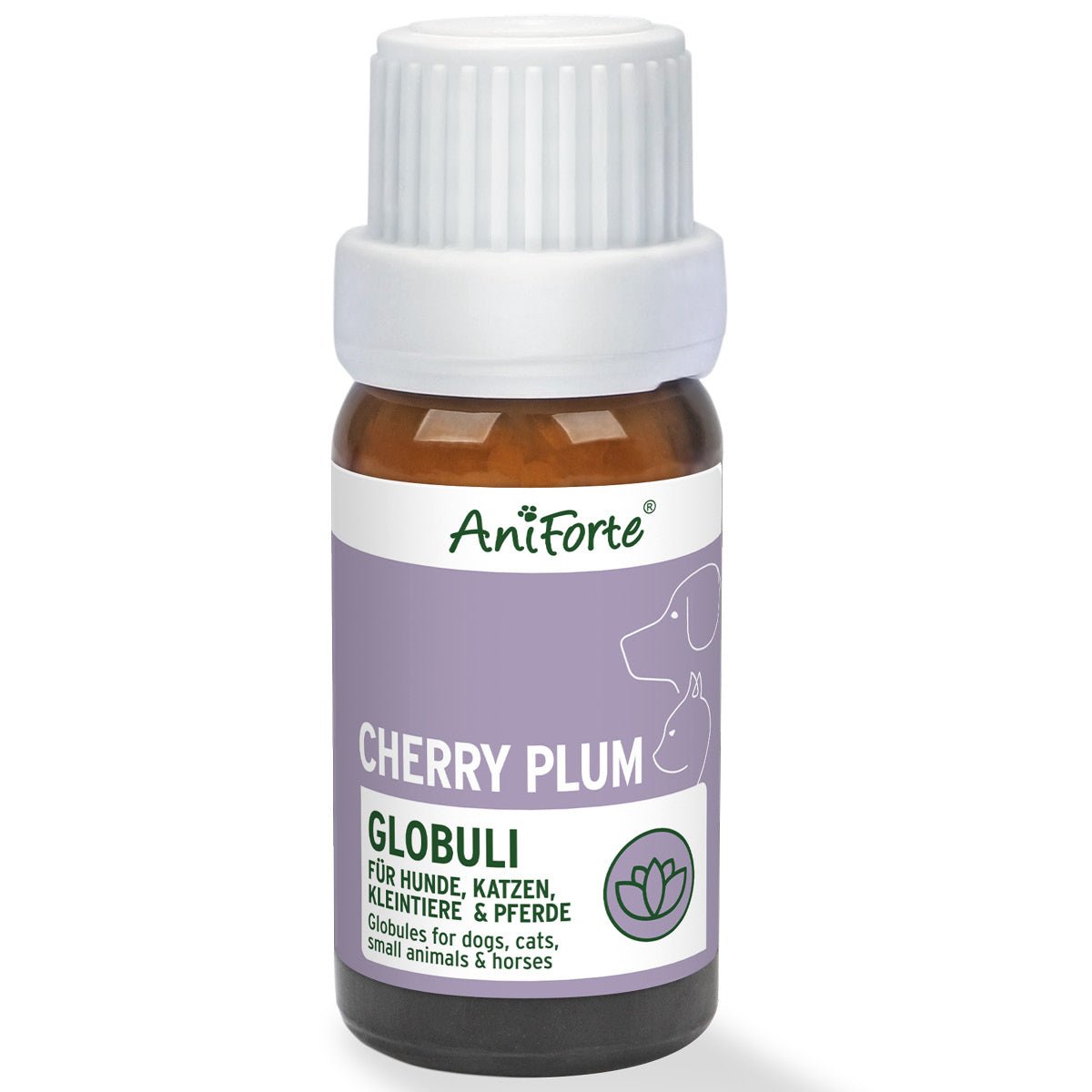 AniForte Bachblüten No.6 Cherry Plum Globuli für Hunde, Katzen und Kleintiere zur Beruhigung bei unterdrückten Ängsten