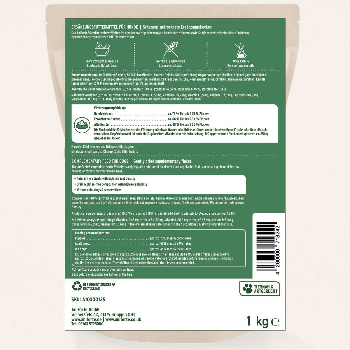 Etikett BARF - Line Gemüse - Kräuter Vielfalt - AniForte