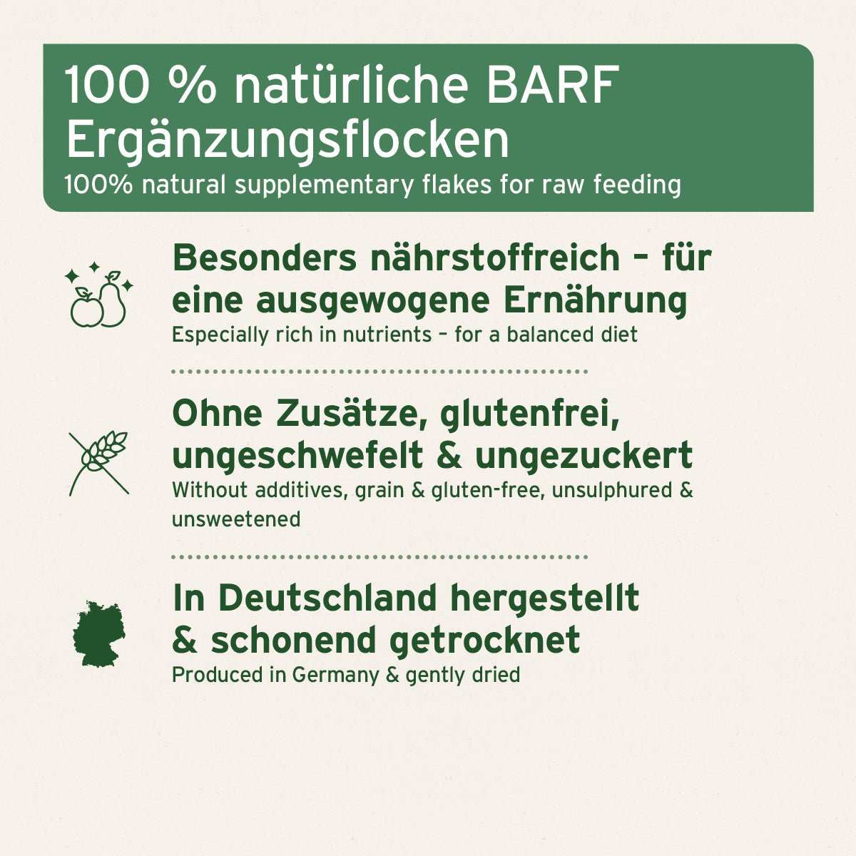Grafik mit zusätzlichen Informationen BARF - Line Reisflocken - AniForte