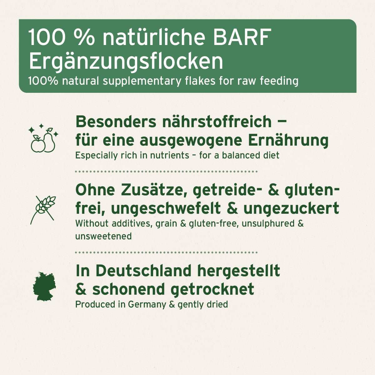 Grafik mit zusätzlichen Informationen BARF - Line Sommergemüse Variationen - AniForte