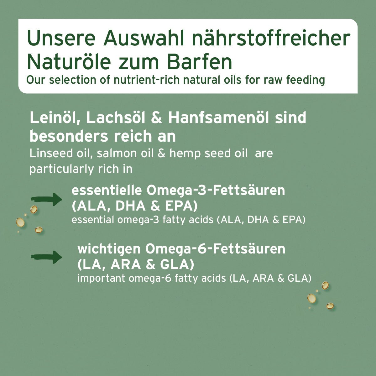 BARF - Öl Set mit Lachsöl, Leinöl & Hanföl - AniForte