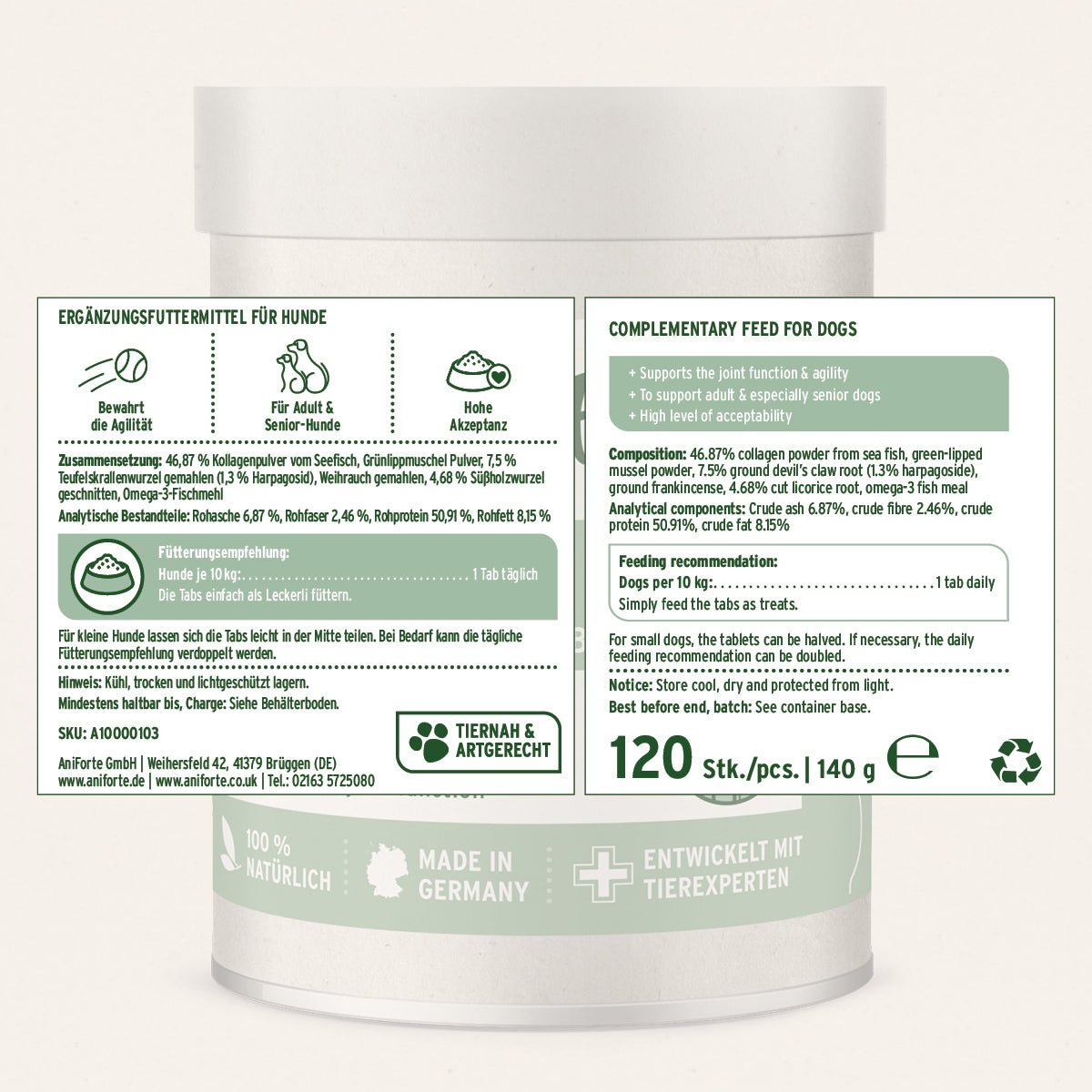 AniForte Kombi-Set für Hunde zur Förderung von Beweglichkeit & Vitalität mit Lachsöl und Agility Vet Tabletten