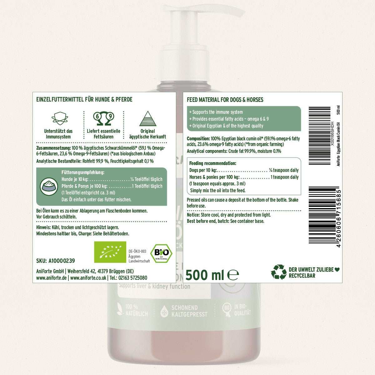 Etikett Bio Ägyptisches Schwarzkümmelöl - AniForte
