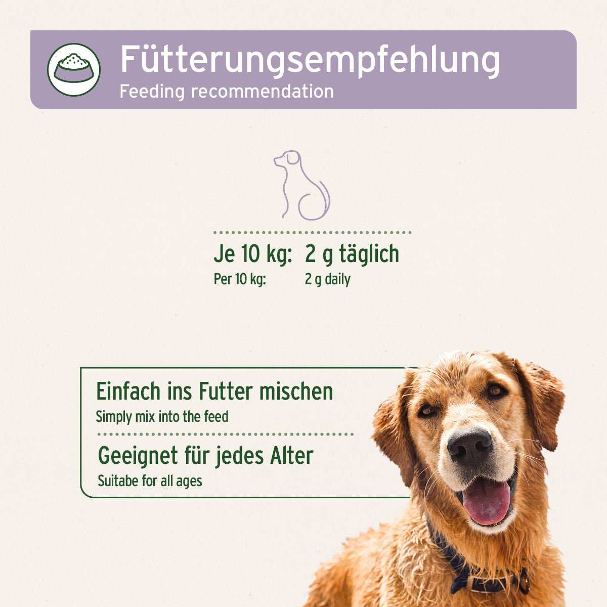 Zusatzinformationen Kräutermischung AniForte® Calm & Relax für Hunde, natürliche Beruhigung bei Angst und Stress.