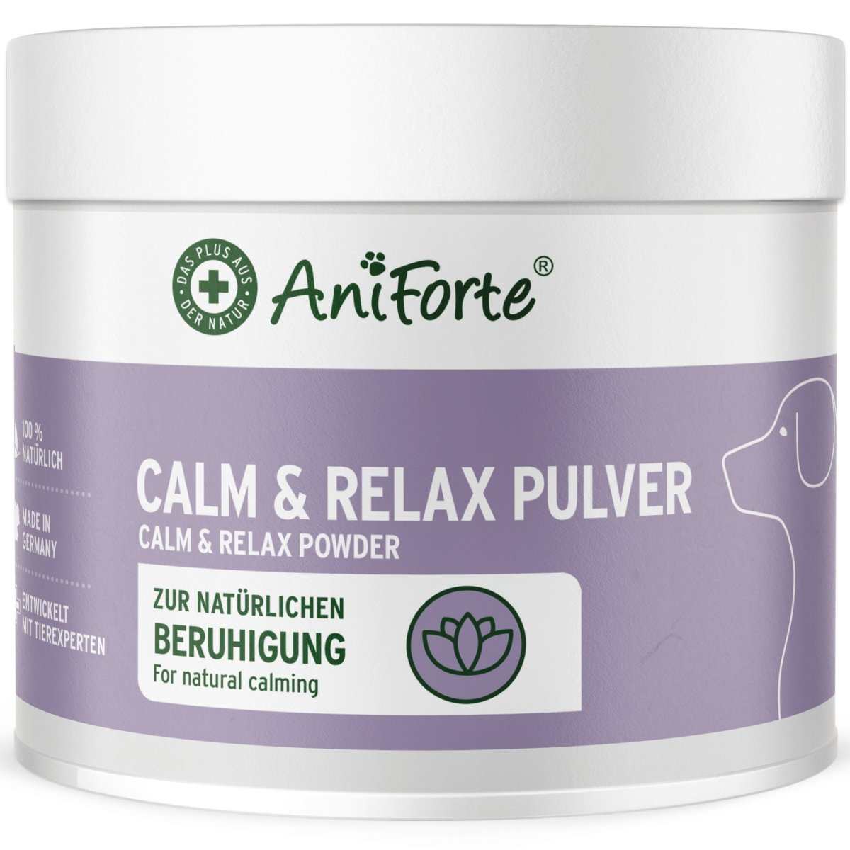 Kräutermischung AniForte® Calm & Relax zur Beruhigung von Hunden, natürliche Unterstützung gegen Angst und Stress.