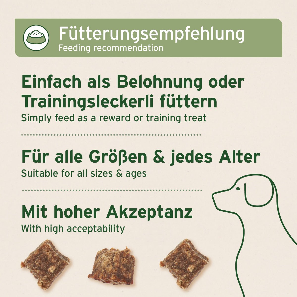 Dog Snacks Pferd mit 95 % Pferdefleisch, weiche Textur und ohne Zusatzstoffe, ideal als Trainingsleckerli für Hunde jeden Alters