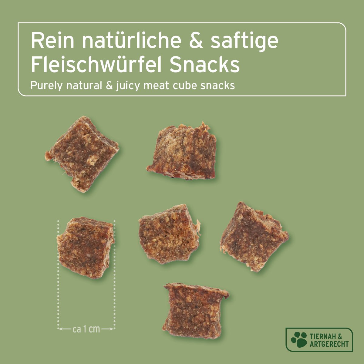 Dog Snacks Pferd naturbelassene, luftgetrocknete Pferdefleischwürfel für Hunde