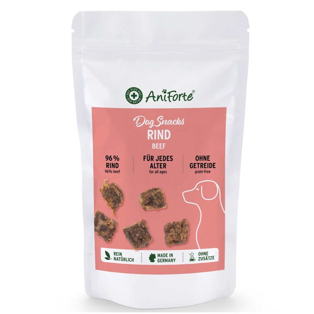 Hundefutter Snacks Rind, 96 % Rindfleisch, Getreidefrei, AniForte®.