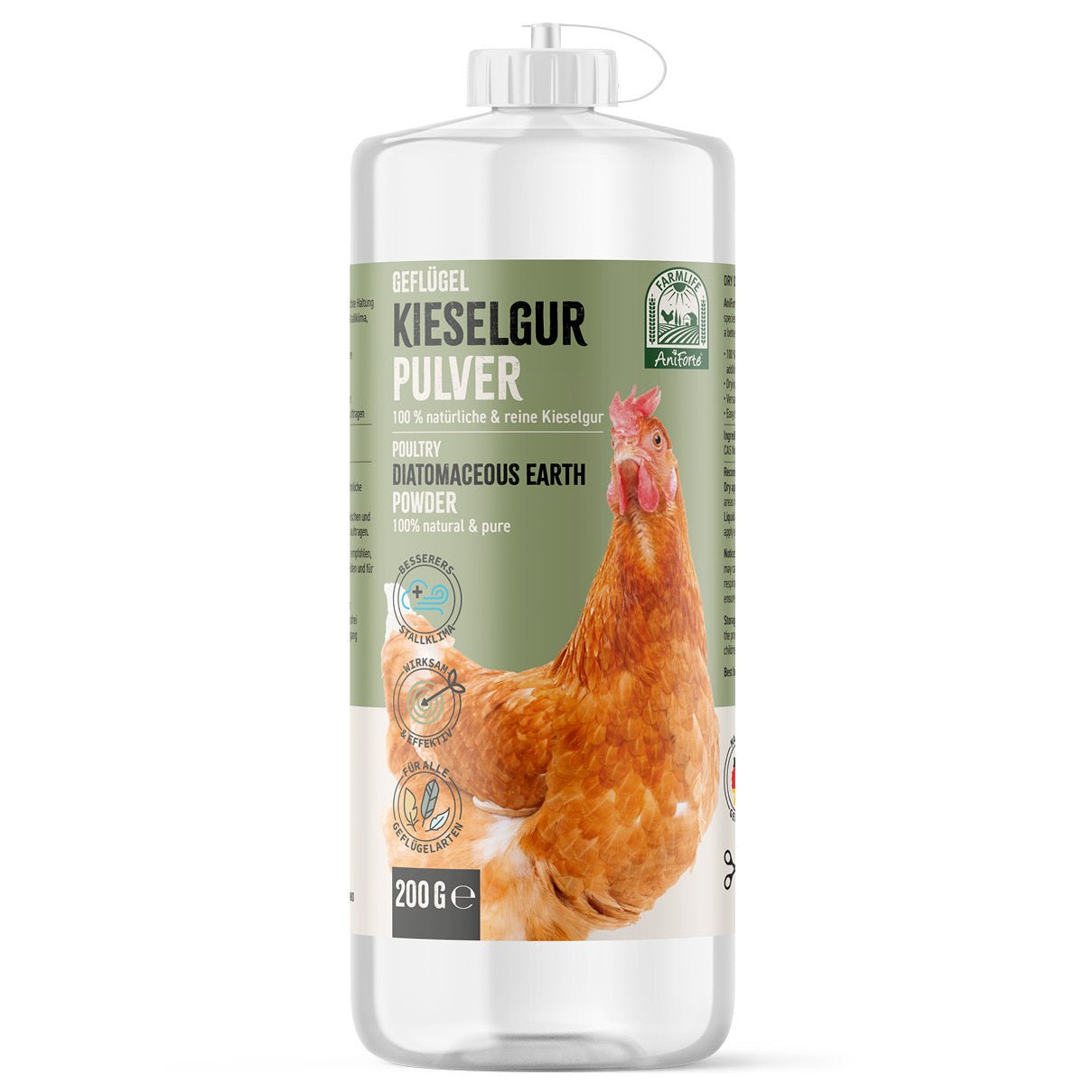 FarmLife Kieselgur Pulver 200g - ehemals Milben - STOP - AniForte