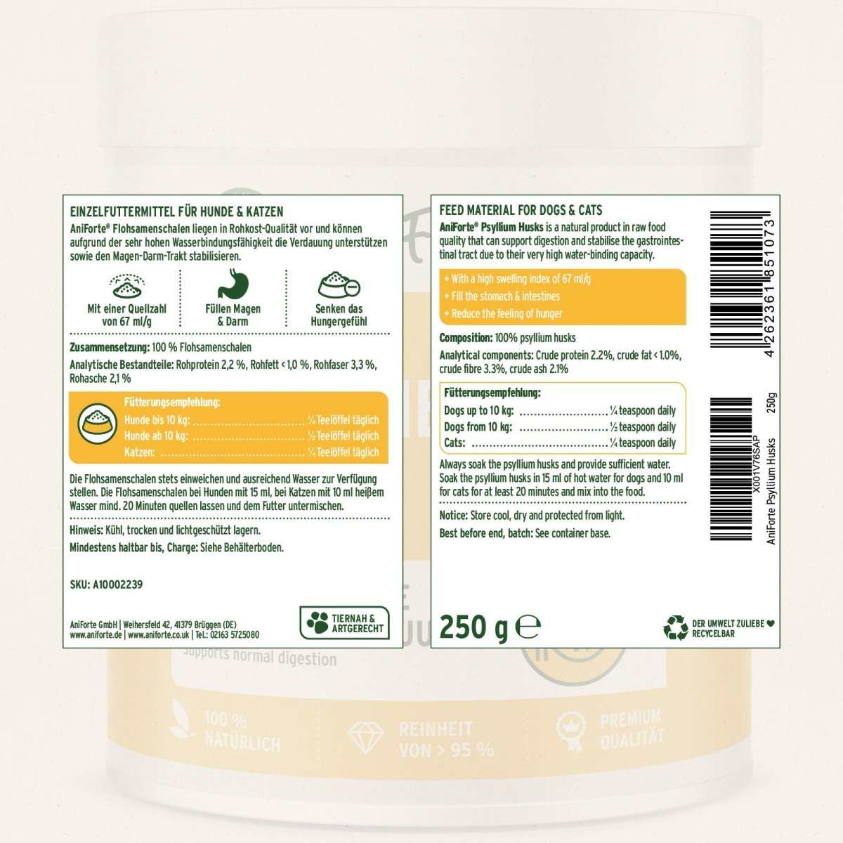 Etikett Flohsamenschalen - AniForte