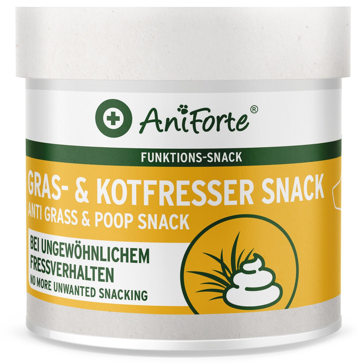 AniForte® Kot- & Grasfresser Snack für Hunde zur natürlichen Unterstützung der Verdauung und gegen unerwünschtes Gras- und Kotfressen.