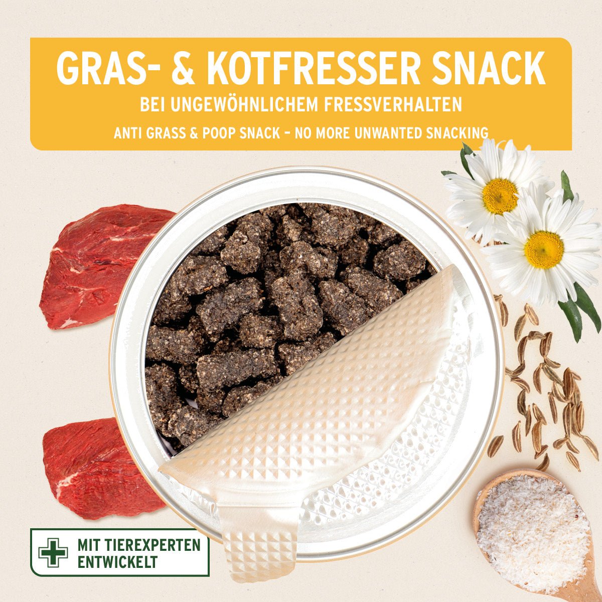 AniForte® Kot- & Grasfresser Snacks – natürlicher Hundesnack zur Unterstützung von Magen-Darm und gegen Gras- und Kotfressen