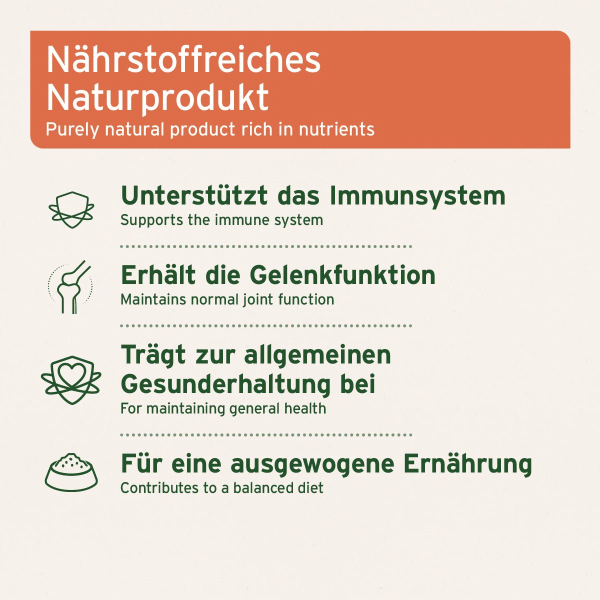 Hagebuttenpulver für Hunde zur Unterstützung von Immunsystem, Gelenken und ausgewogener Ernährung
