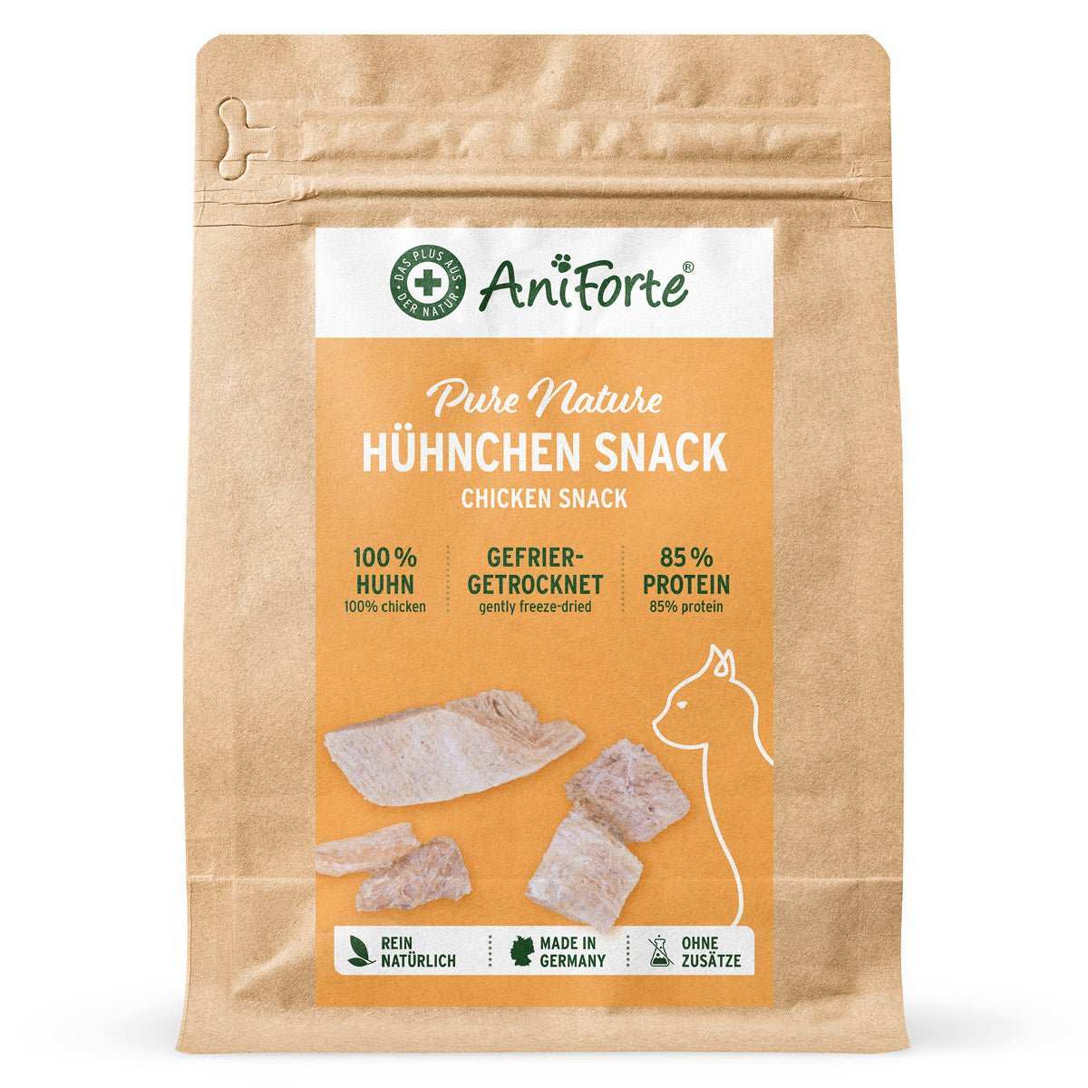 Cat treats made from 100% freeze-dried chicken, nutrient-rich and additive-free.