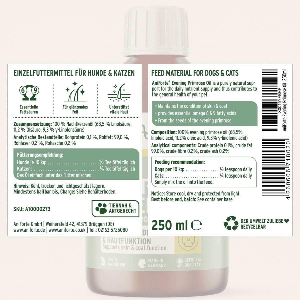 Etikett Immun-Fit Set für Hunde und Katzen zur natürlichen Immunstärkung; enthält AniForte® Immun-Aktiv und Nachtkerzenöl.