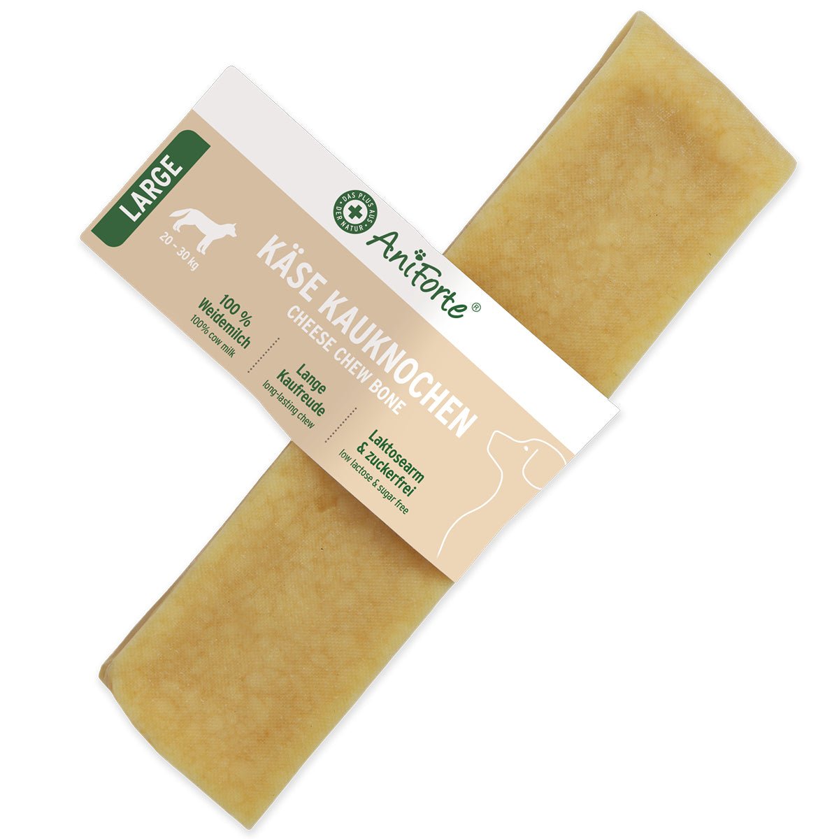 AniForte Käse Kauknochen für Hunde, laktose- und zuckerfrei, langer Kauspaß, unterstützt Zahngesundheit, vegetarischer Snack