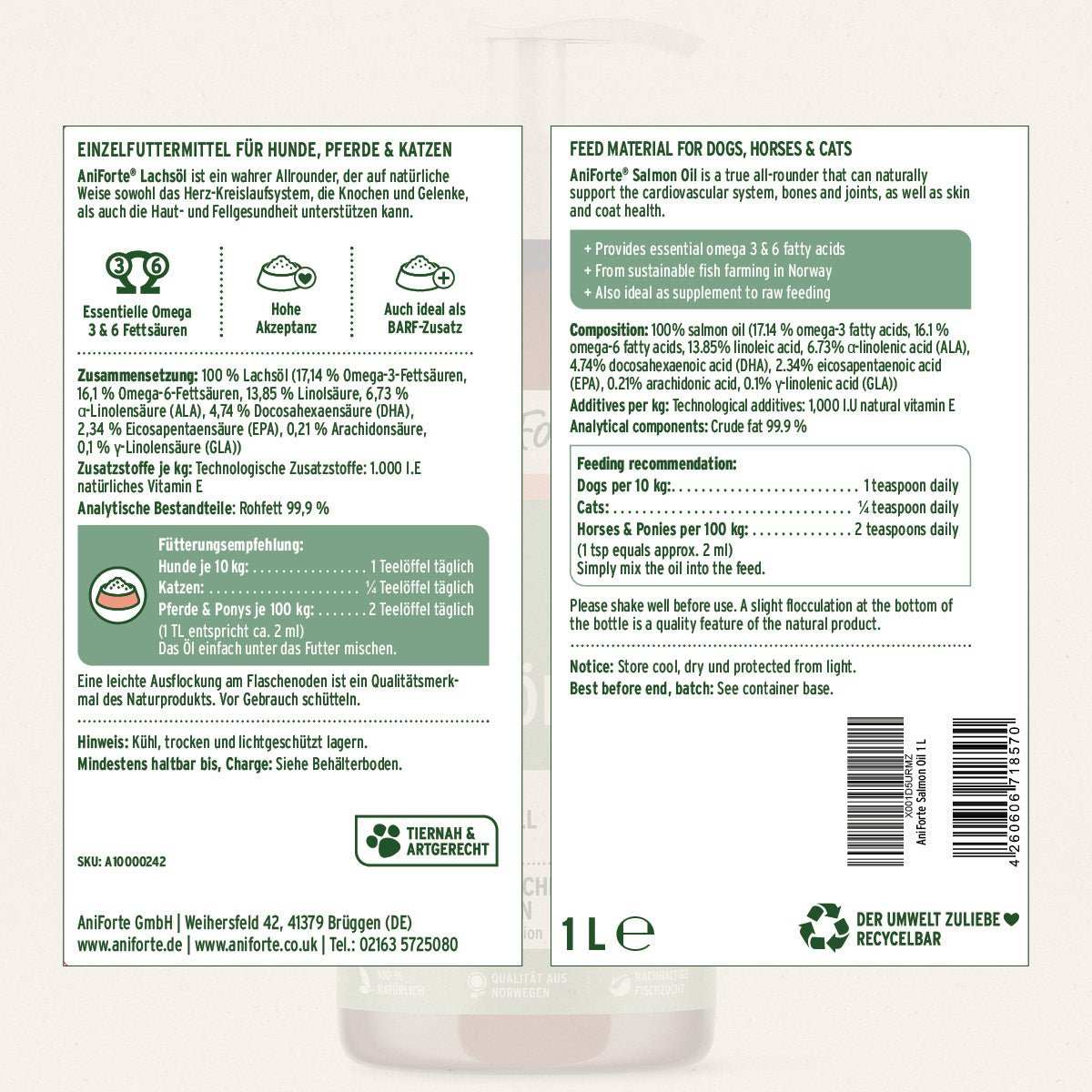Produktetikett Lachsöl - AniForte