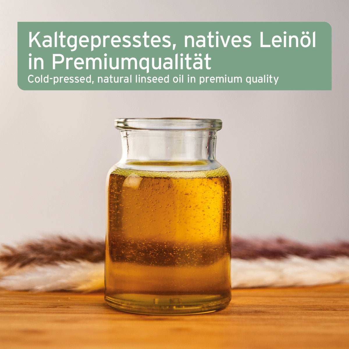 Kaltgepresstes, natives Leinöl für Hunde, Katzen und Pferde in Premiumqualität.