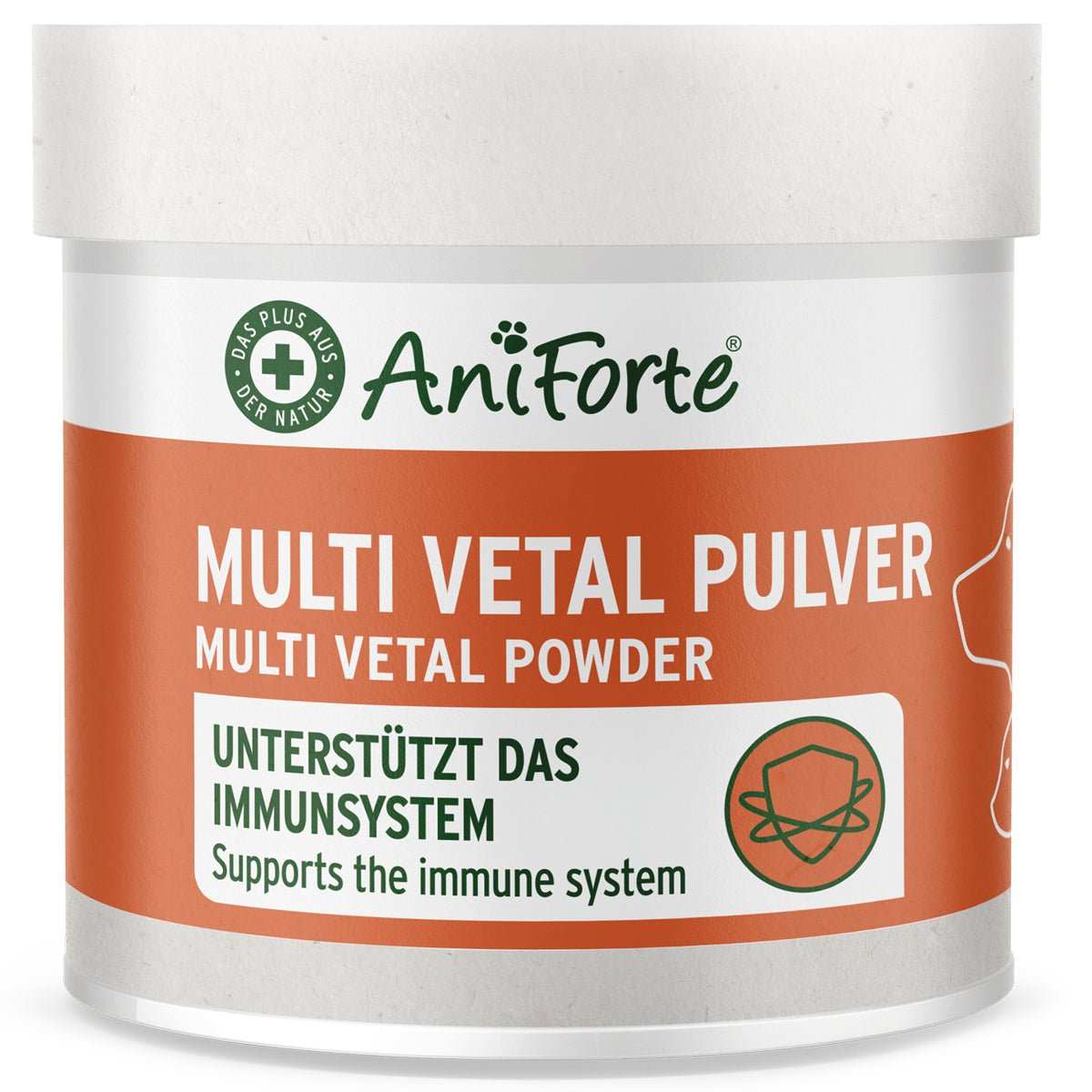MultiVETAL Pulver zur Unterstützung des Immunsystems bei Hunden und Katzen.