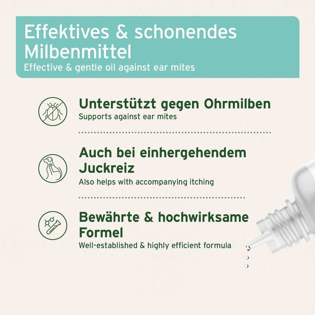 Grafik mit zusätzlichen Informationen Ohrmilbenöl - AniForte