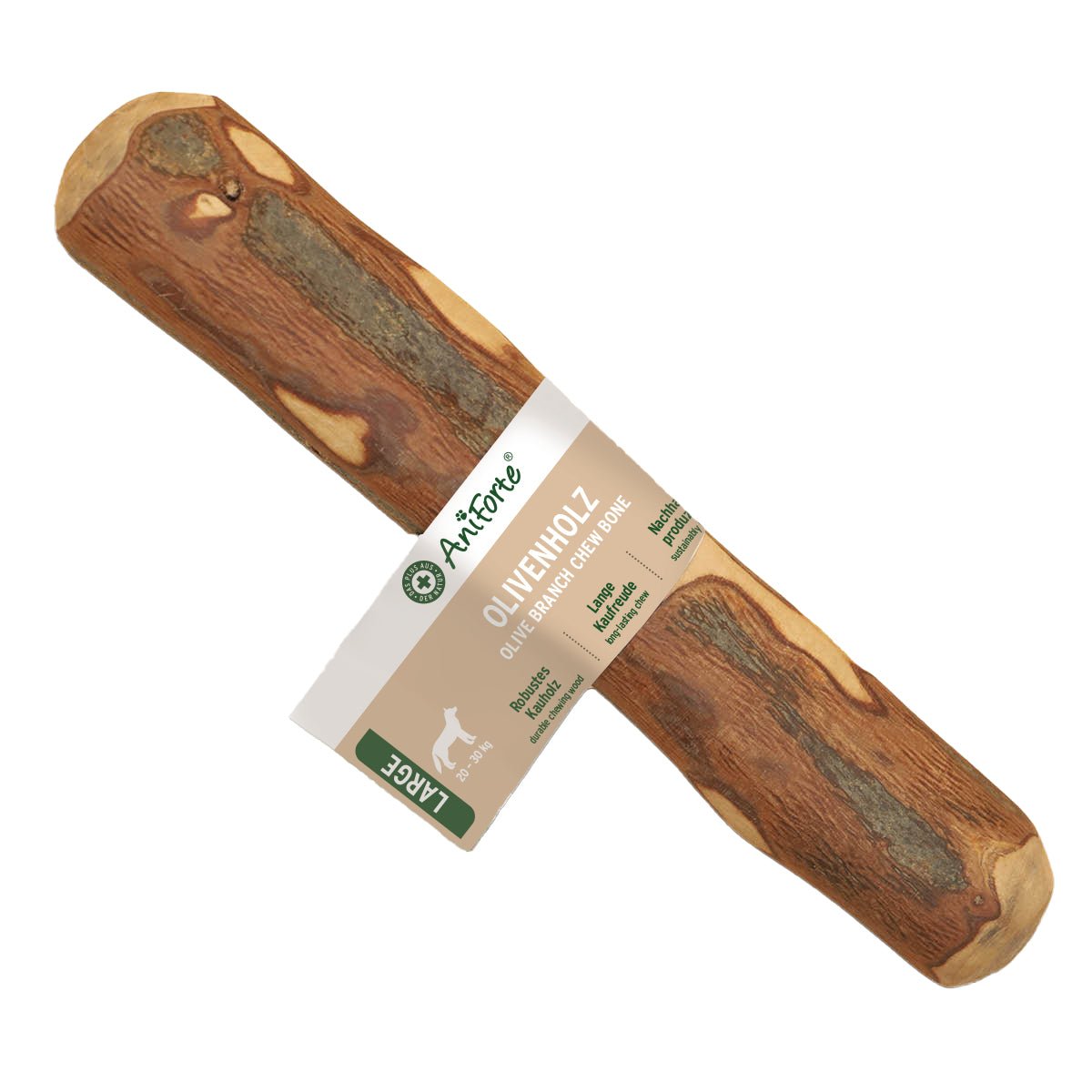Natürlicher Olivenholz Kauknochen für Hunde zur Zahnpflege und Stressabbau