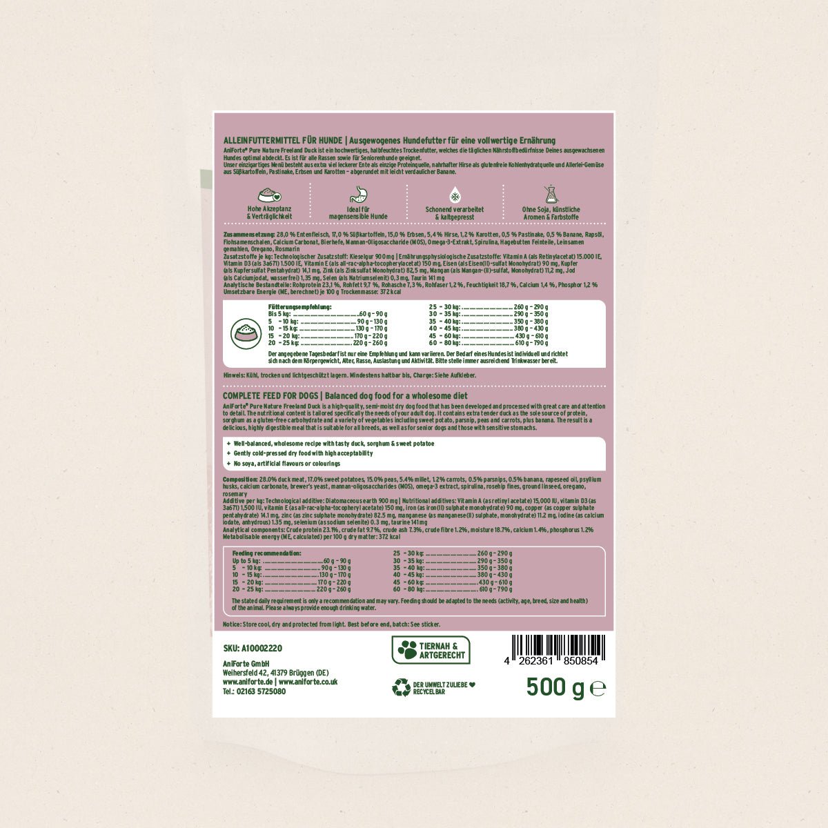 Probierpaket: Halbfeuchtes Trockenfutter 4 x 500 g - AniForte