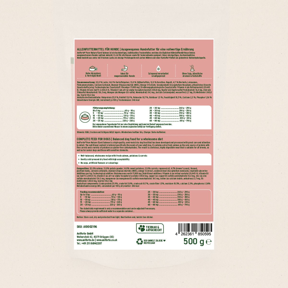 Probierpaket: Halbfeuchtes Trockenfutter 4 x 500 g - AniForte