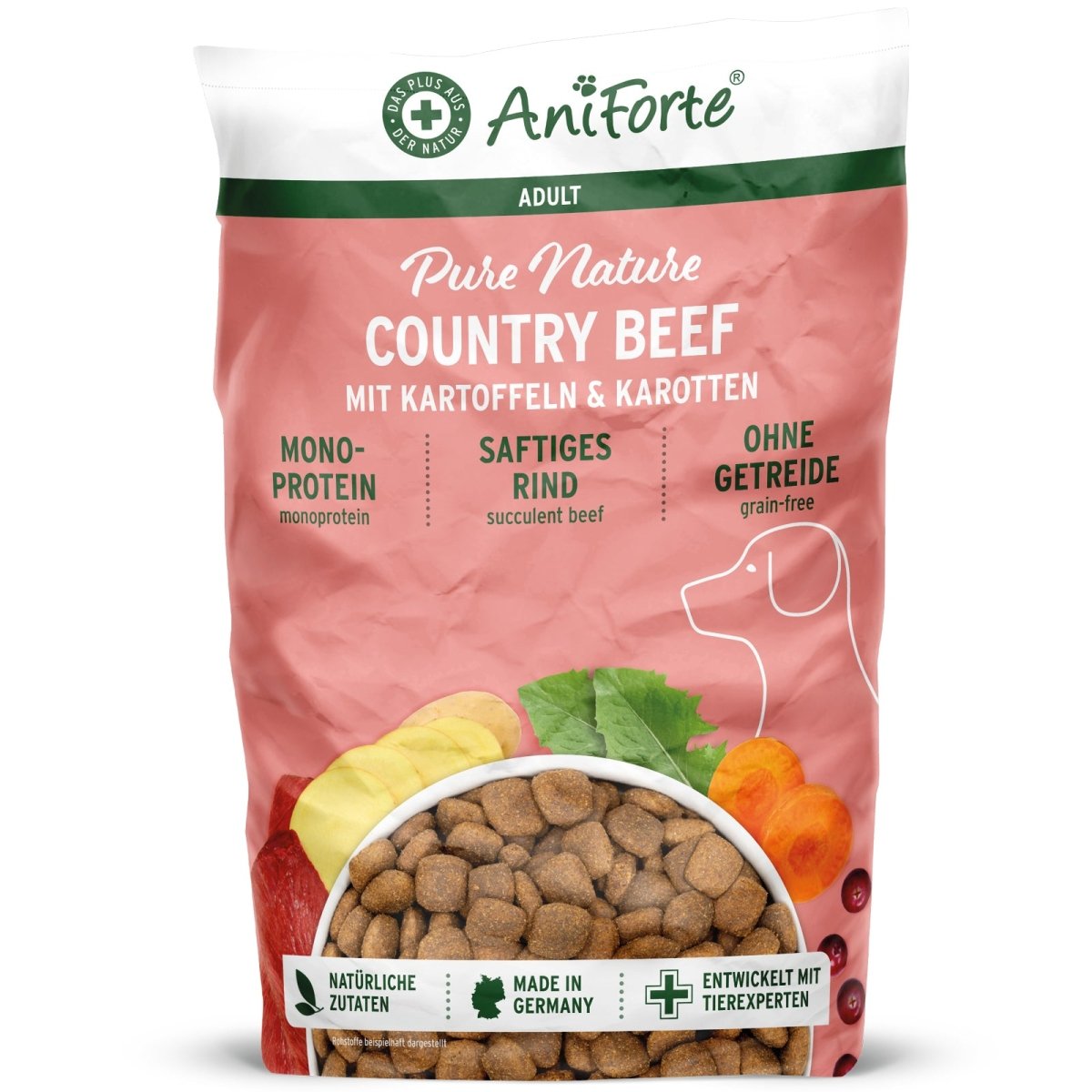 Trockenfutter Country Beef – Saftiges Rind mit Kartoffeln - AniForte