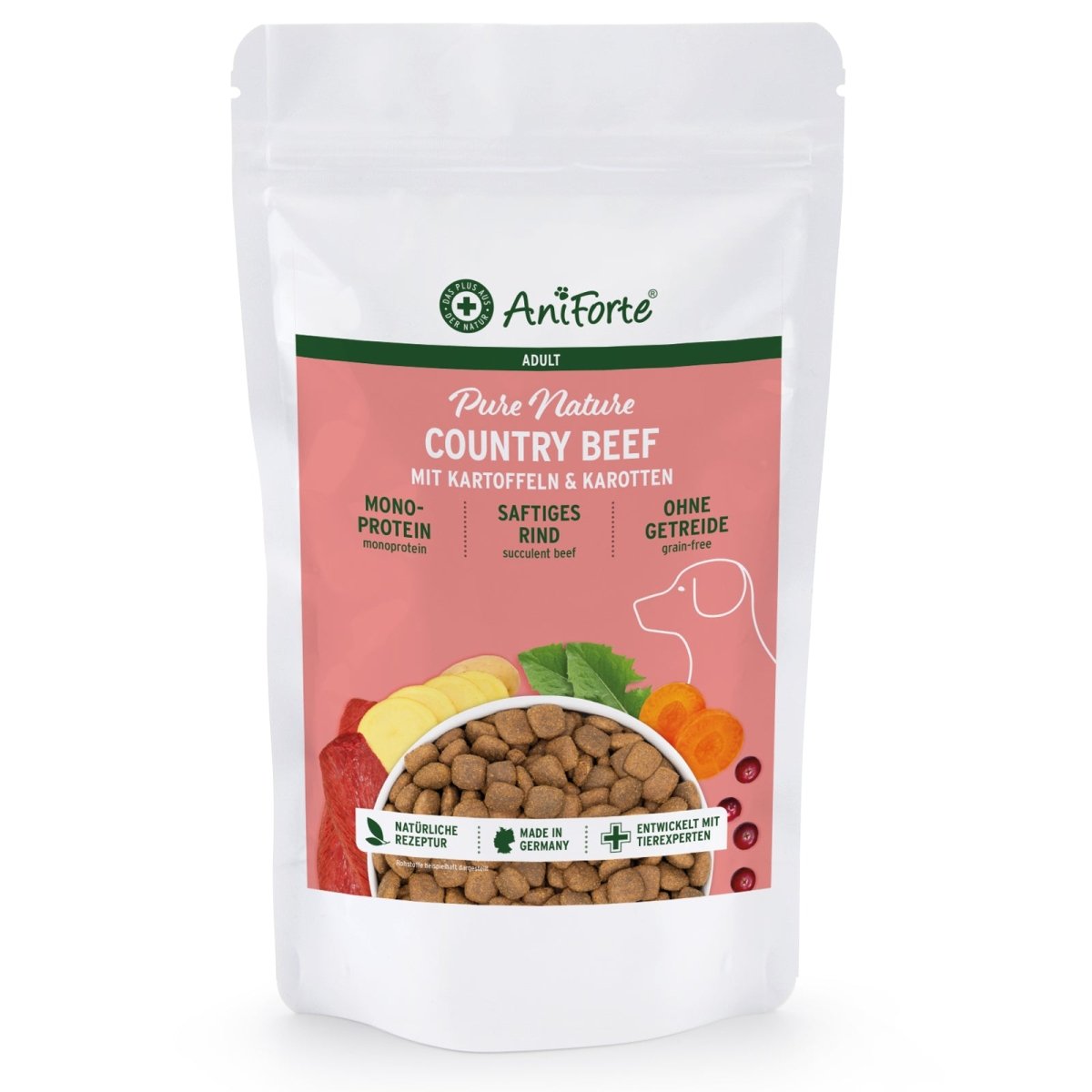 Trockenfutter Country Beef – Saftiges Rind mit Kartoffeln - AniForte
