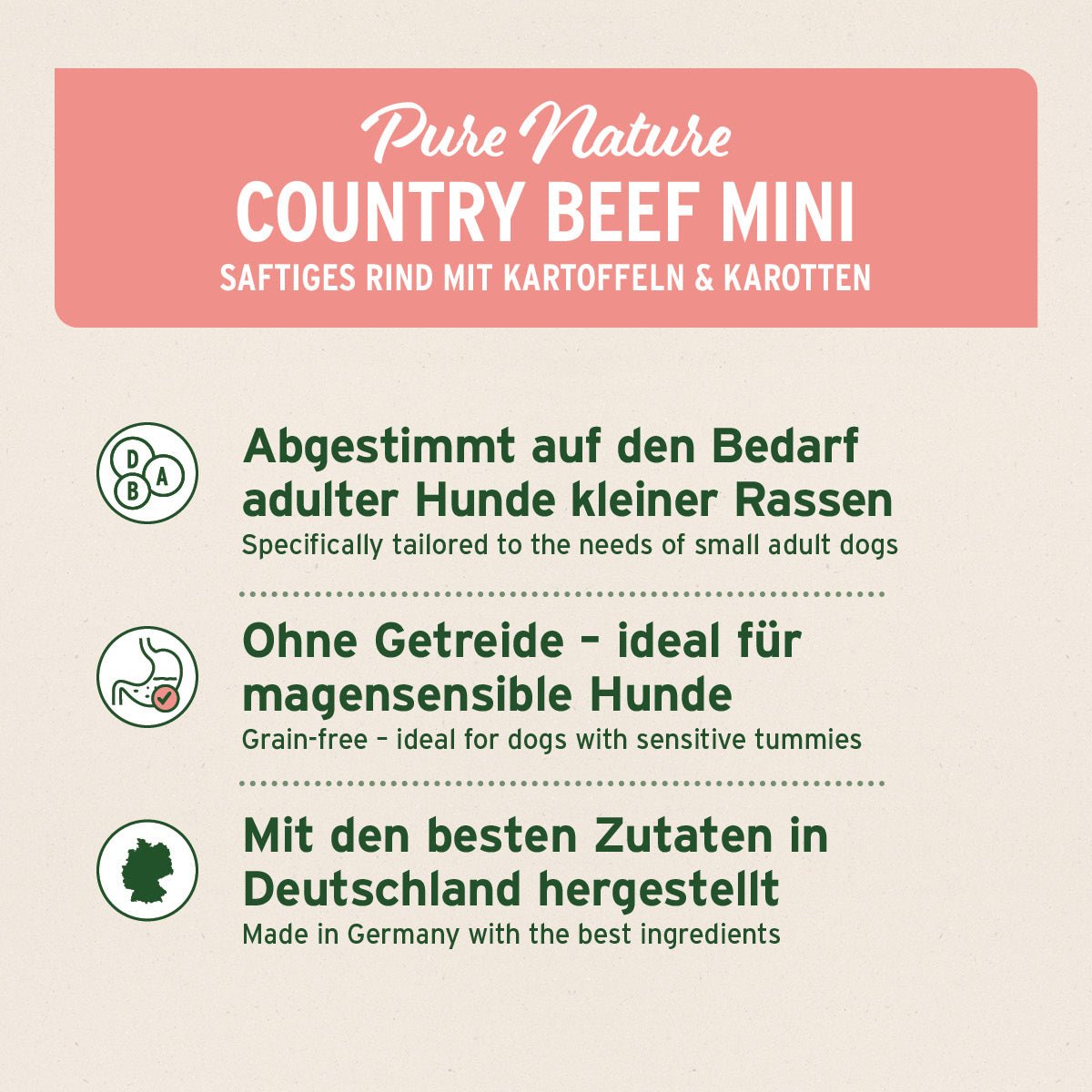 AniForte® Trockenfutter Rind Mini Hundefutter für kleine Hunde mit Rind und Gemüse