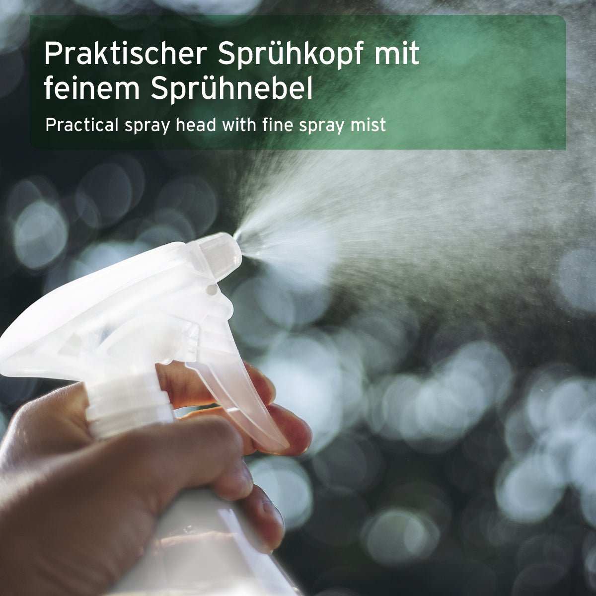 Praktischer Sprühkopf des Ungeziefer-EX Sprays mit feinem Sprühnebel zur Abwehr von Milben und Insekten.
