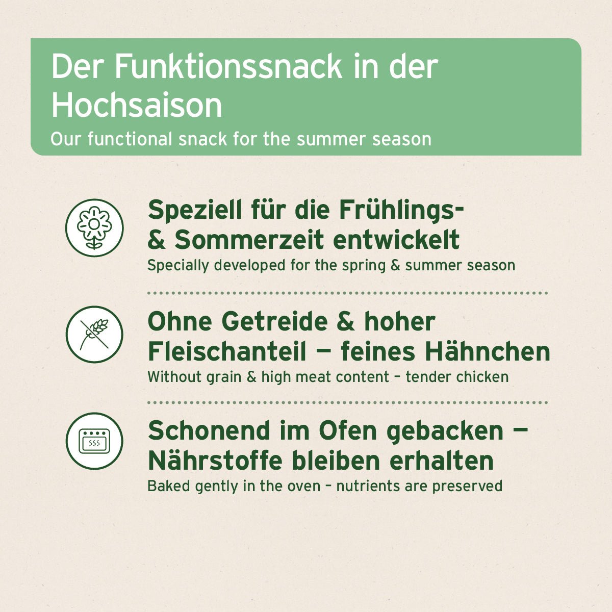 AniForte® Z-Season Snack – Getreidefreier Hundesnack mit hohem Hähnchenanteil für Frühjahr und Sommer, schonend gebacken und nährstoffreich