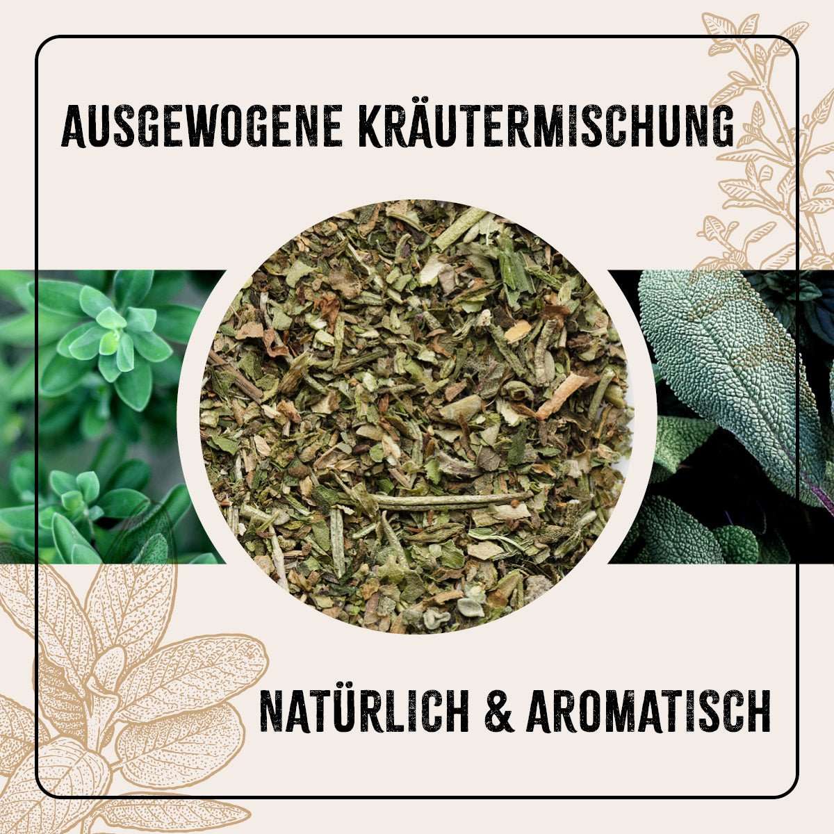 Ausgewogene Kräutermischung für Geflügel, natürlich und aromatisch, unterstützt Immunsystem und Eierqualität.