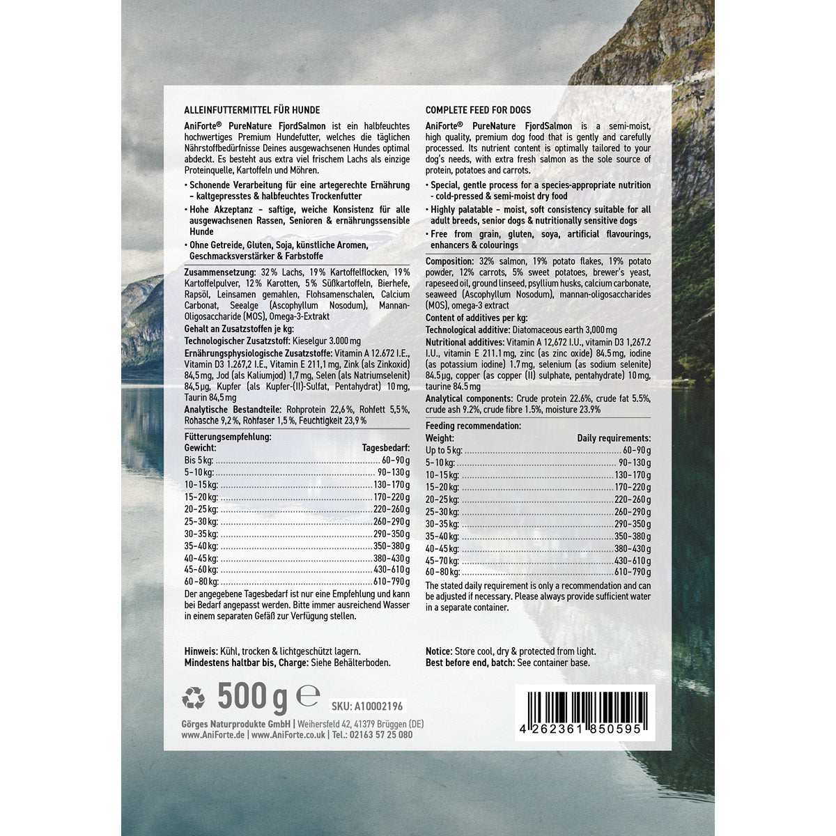 Inhaltsangabe Halbfeuchtes Trockenfutter 4 x 500 g - AniForte