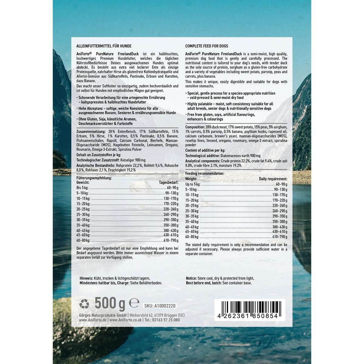 Inhaltsangabe Halbfeuchtes Trockenfutter 4 x 500 g - AniForte