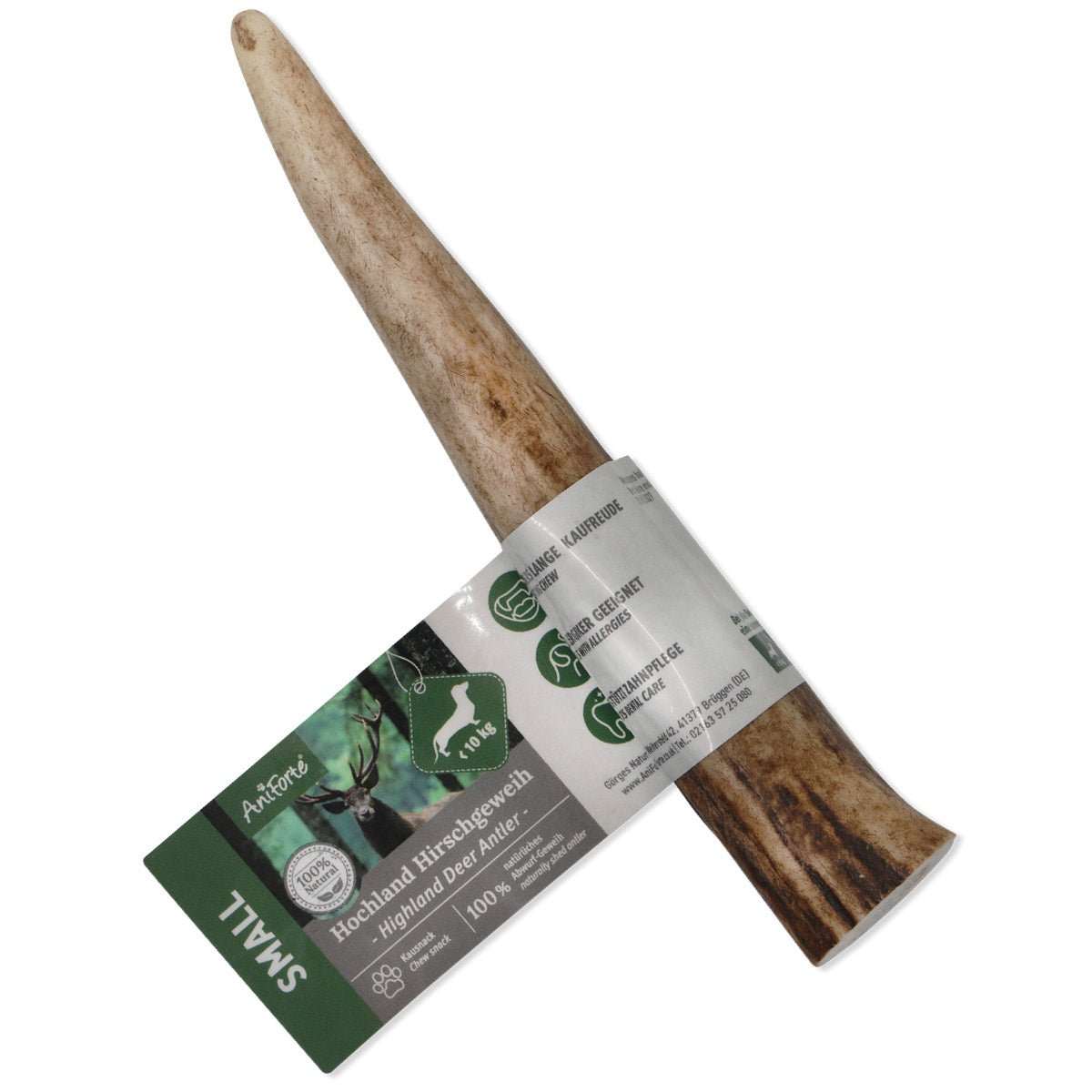 AniForte® Hochland Hirschgeweih natural dog chew antler for dental health.