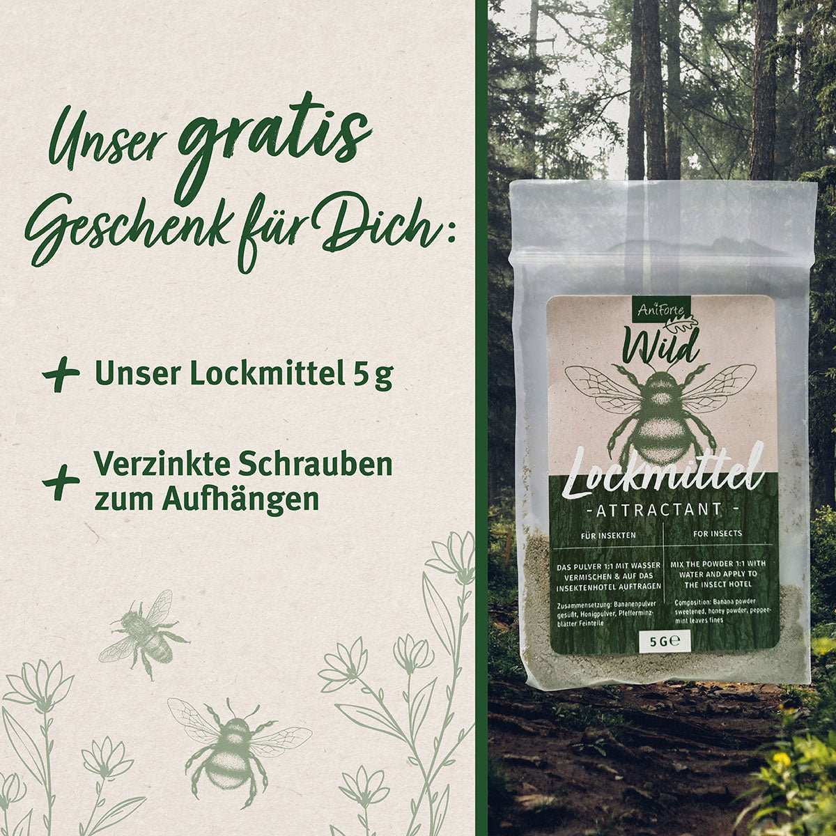 Bild von einer Verpackung Insekten Lockmittel im Wald.
