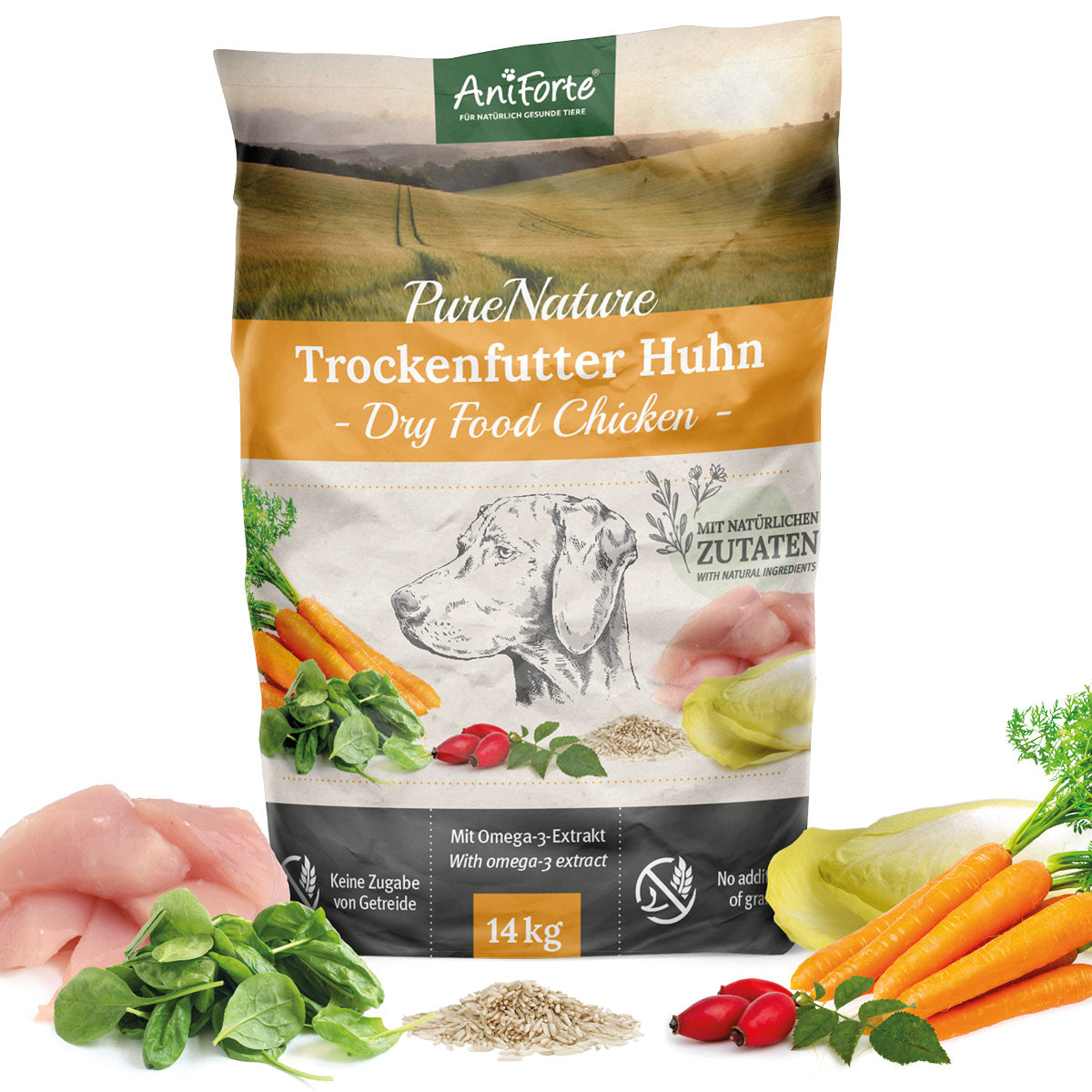 Trockenfutter Huhn – Zartes Huhn mit Reis & Karotten