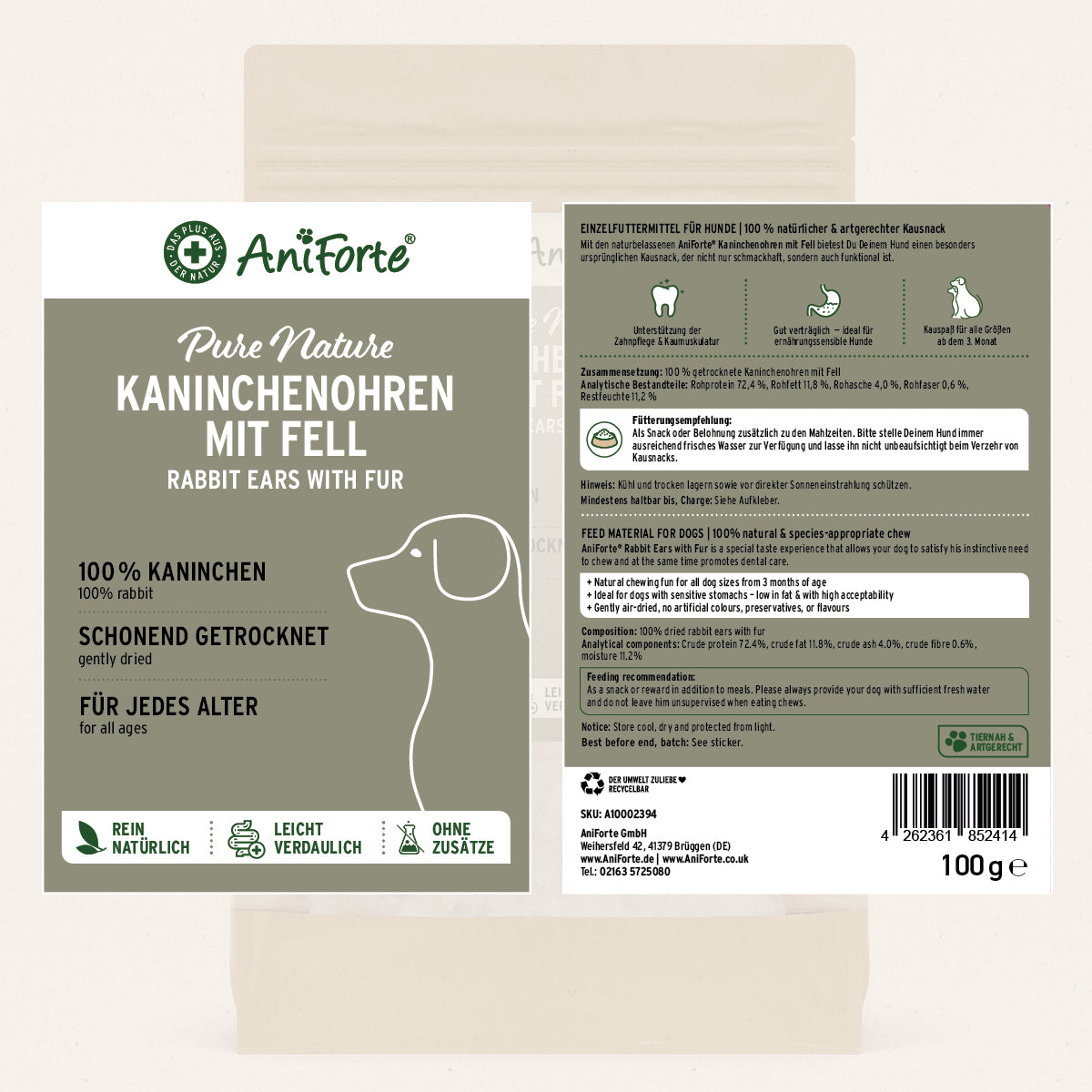 Kaninchenohren mit Fell