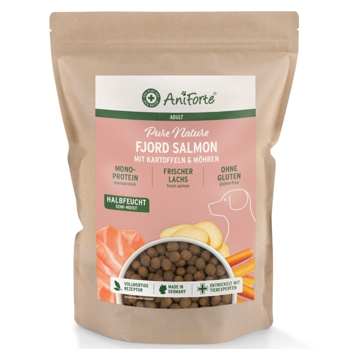 Halbfeuchtes Trockenfutter Fjord Salmon – Frischer Lachs - AniForte