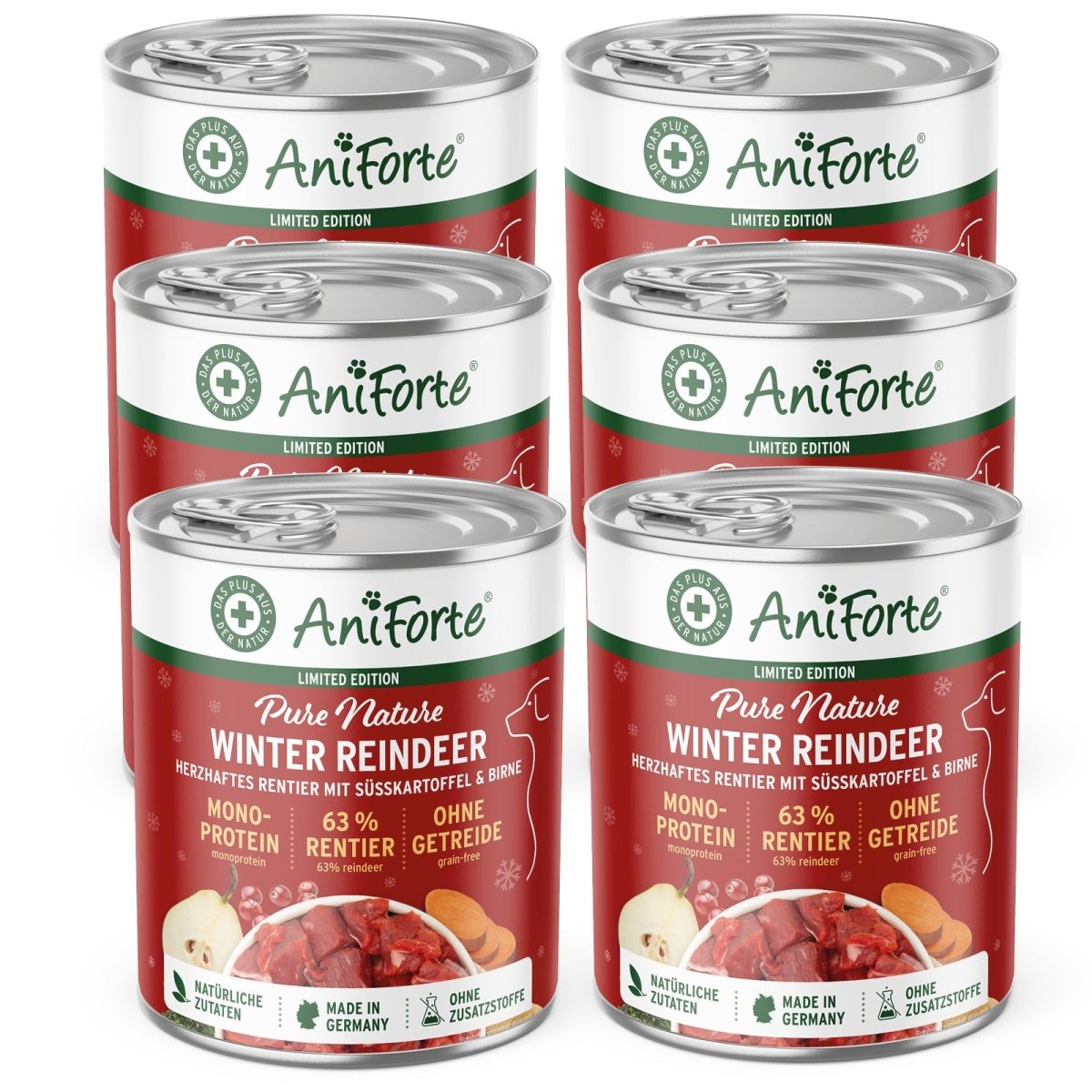 Nassfutter Winter Reindeer „Rentier mit Süßkartoffel, Birne & Hagebutte“ - AniForte
