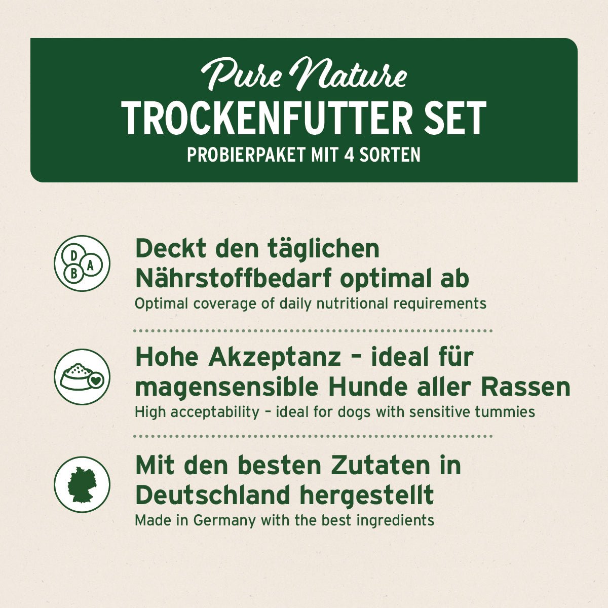 Probierpaket: Halbfeuchtes Trockenfutter 4 x 500 g - AniForte