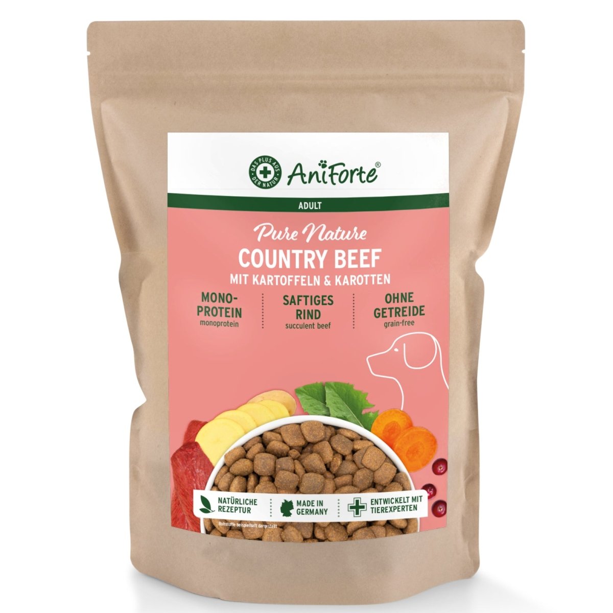 Trockenfutter Country Beef – Saftiges Rind mit Kartoffeln - AniForte
