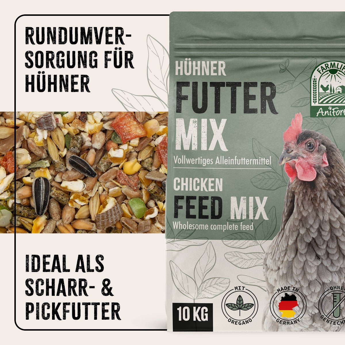 FarmLife Hühner Futter Mix mit Oregano - AniForte